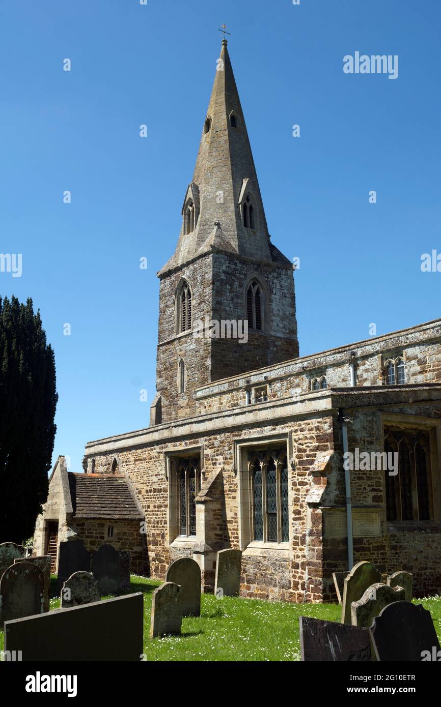 St. Andrew`s Church, Broughton, Northamptonshire, England, UK Stock